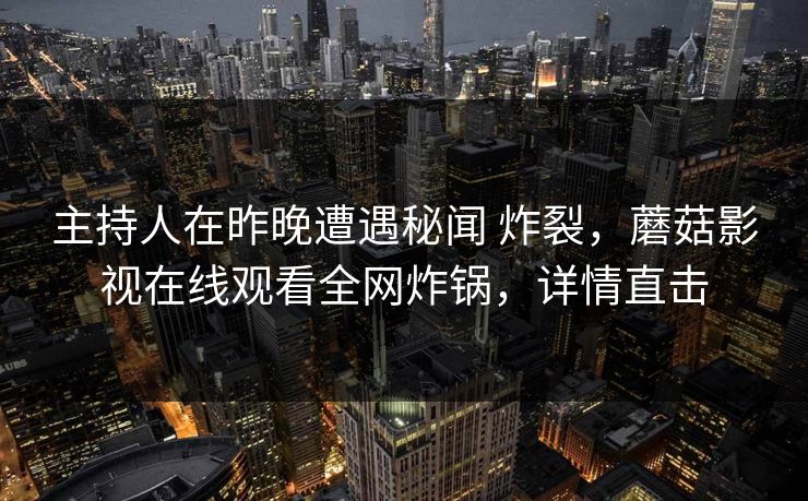 主持人在昨晚遭遇秘闻 炸裂，蘑菇影视在线观看全网炸锅，详情直击